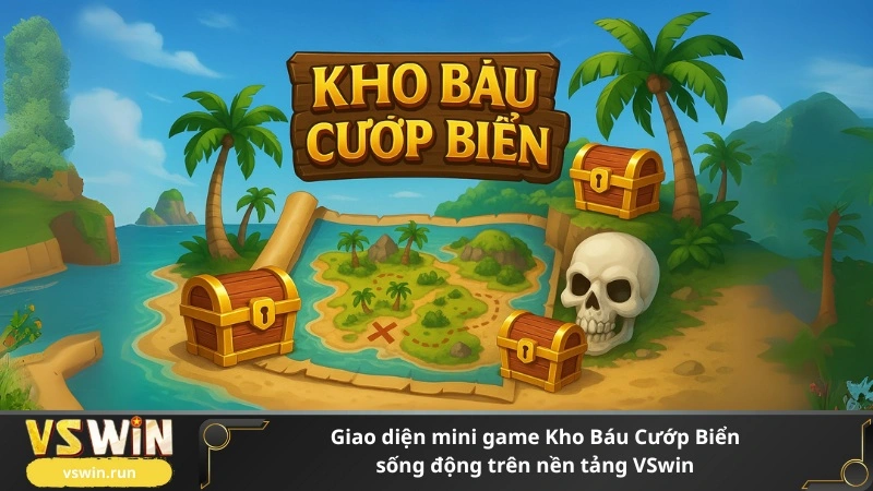Giao diện mini game Kho Báu Cướp Biển sống động trên nền tảng VSwin