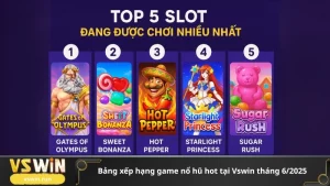 Bảng xếp hạng game nổ hũ hot tại Vswin tháng 6/2025